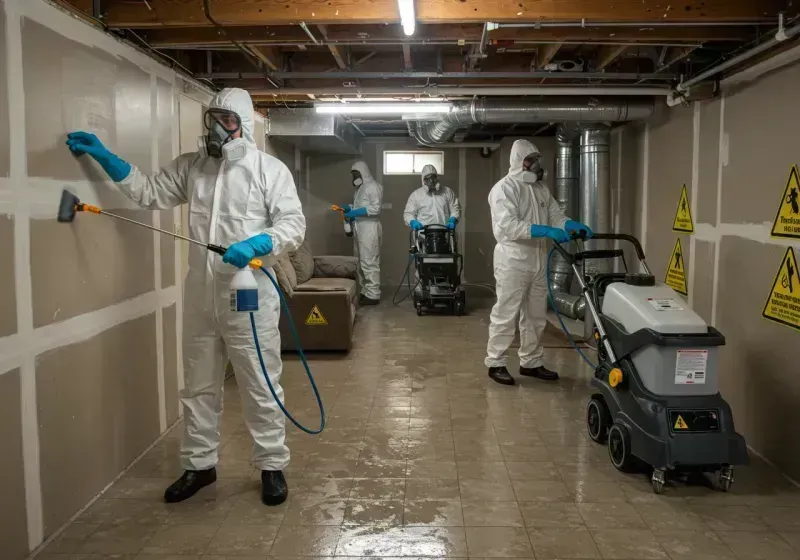 Basement Moisture Removal and Structural Drying process in Mount Ivy, NY